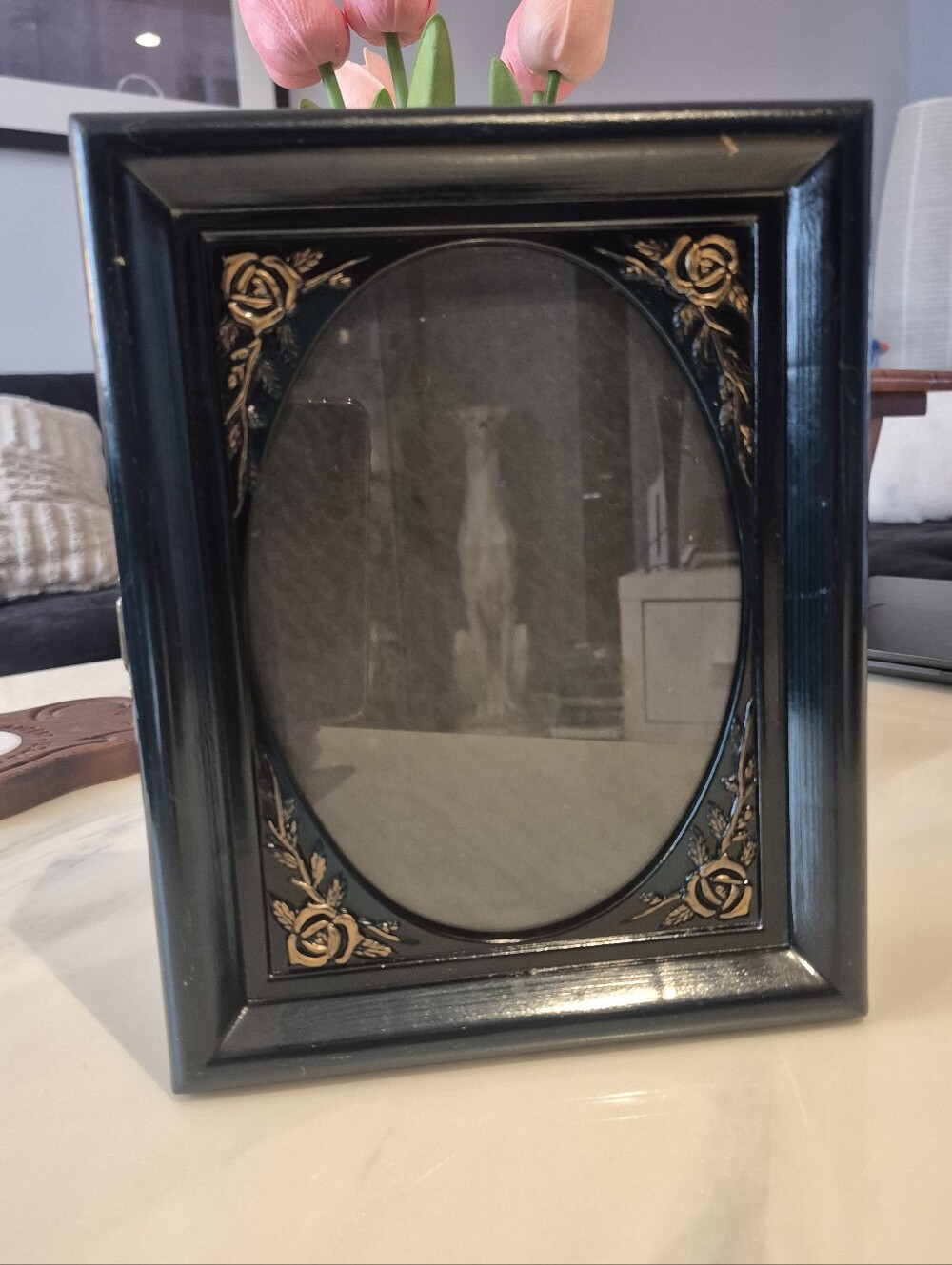 Vintage Style Black & Gold Oval Picture Frame Trinket Box – Dark Academia / Goth